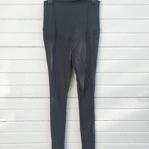 Isabel Maternity Black Leggings W/Crossover Panel